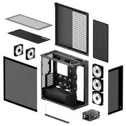 Arctic Xtender midi tower PC skříň, herní pouzdro černá