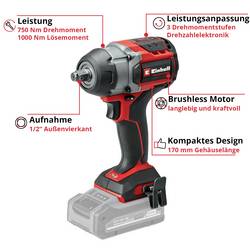 Einhell Professional TP-CW 18/750-C Li BL - Solo, 4510065 aku rázový utahovák, 750 Nm