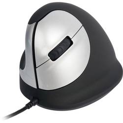 R-GO Tools RGOHELE optická ergonomická myš, přenos USB, 4 tlačítko, 1750 dpi, černá, stříbrná