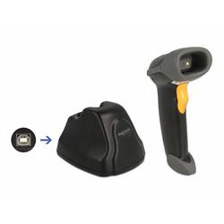 Delock 90550 skener 2D čárového kódu kabelové 2D, 1D LED černá, oranžová ruční skener vč. stojánku