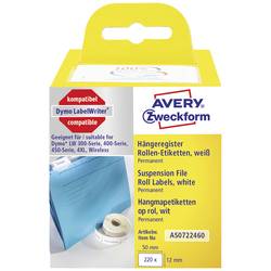 Avery-Zweckform etikety v roli kompatibilní náhradní DYMO 99017, S0722460 50 x 12 mm papír bílá 220 ks trvalé visací etikety AS0722460