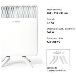 Bosch Home Comfort 7738345643 konvektor, HC4000-5, 500 W, bílá