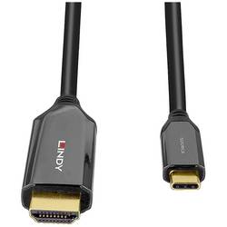 LINDY USB-C® kabelový adaptér USB-C ® zástrčka, Zástrčka HDMI-A 1.00 m černá 43367 8K UHD HDMI kabel