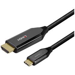 LINDY USB-C® kabelový adaptér USB-C ® zástrčka, Zástrčka HDMI-A 1.00 m černá 43367 8K UHD HDMI kabel