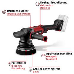 Einhell Professional CP-EP 18/125 Li BL-Solo 2093330 akumulátorová excentrická leštička 500 - 3800 ot./min 12.5 mm