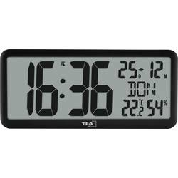 TFA Dostmann 60.4525.01 DCF nástěnné hodiny 356 mm x 161 mm x 27 mm, černá, velký displej