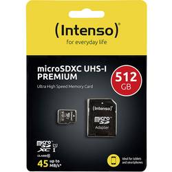 Intenso Premium paměťová karta microSDXC 512 GB Class 10, UHS-I vč. SD adaptéru