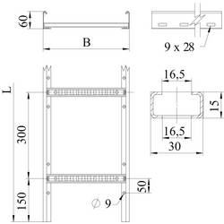 OBO Bettermann 6209614 vodič kabelu (d x š x v) 3 m x 400.00 mm x 60.00 mm 3 m šedá