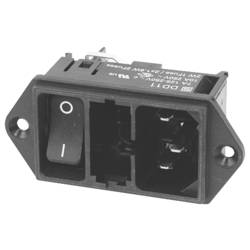Schurter DD11.0121.1111 IEC zástrčka C13/C14 zástrčka, rovná Počet kontaktů: 3 10 mA černá 1 ks Piece