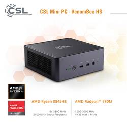 CSL Computer mini PC (HTPC) VenomBox 8845HS AMD Ryzen 7 8845HS 5.1 GHz 8 GB RAM 1000 GB SSD AMD Radeon™ 780M Win 11 Home 90499