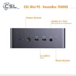 CSL Computer mini PC (HTPC) VenomBox 7640HS AMD Ryzen 5 7640HS 5 GHz 96 GB RAM 4000 GB SSD AMD Radeon™ 760M Win 11 Pro 93204