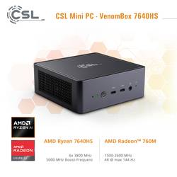CSL Computer mini PC (HTPC) VenomBox 7640HS AMD Ryzen 5 7640HS 5 GHz 96 GB RAM 4000 GB SSD AMD Radeon™ 760M Win 11 Pro 93204