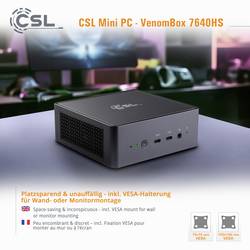 CSL Computer mini PC (HTPC) VenomBox 7640HS AMD Ryzen 5 7640HS 5 GHz 96 GB RAM 4000 GB SSD AMD Radeon™ 760M Win 11 Pro 93204