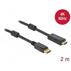 Delock DisplayPort / HDMI kabel Konektor DisplayPort, Zástrčka HDMI-A 2 m černá 85956 pozlacené kontakty, 4K UHD Kabel DisplayPort