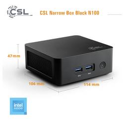 CSL Computer mini PC (HTPC) Narrow Box Black 4K Intel® N N100 3400 GHz 16 GB RAM 4000 GB SSD Intel Intel® UHD Graphics Intel 92976