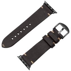 JT Berlin Watchband Alex II Vintage náramek 42 mm, 44 mm, 45 mm, 46 mm M černá, Space Grau Watch Series 1, Watch Series 2, Watch Series 3, Watch Series 4,