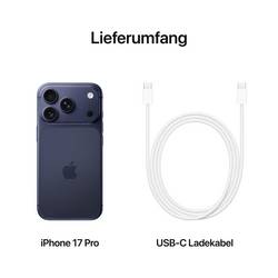 Apple iPhone 17 Pro iPhone 1 TB, 16 cm (6.3 palec), tmavě modrá , iOS 26, dual SIM