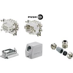 RockStar® HDC kits-Heavy Duty Connectors, Kit, HE, Size: 3, Poles: 6, PUSH IN spring connection, 500 V, 24 A, diecast aluminium, PG