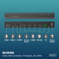 Digitus DS-55358 HDMI™, HDMI® vstup, USB-C® HDMI extender přes signálové vedení 10 m