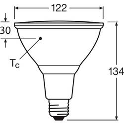 LEDVANCE 4099854067822 LED Energetická třída (EEK2021) F (A - G) E27 Par 38 14 W = 120 W teplá bílá (Ø x v) 122 mm x 122 mm 1 ks