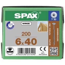 SPAX 0251010600405 šroub do dřeva 6 mm 40 mm T-STAR plus ocel WIROX 200 ks