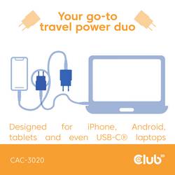 club3D CAC-3020 USB nabíječka, USB Power Delivery (USB-PD) , USB-C® zástrčka, 30 W, Power Delivery 3.0, bílá