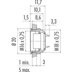 binder 09 0454 00 14 09 0454 00 14-20 přírubová zásuvka , 1 ks