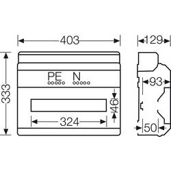 Hensel 6100001 KV 9118 malý rozváděč na omítku Počet modulů (šířka) = 18 Počet řádků = 1 Obsah 1 ks