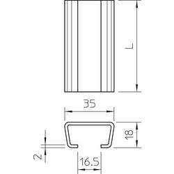 OBO Bettermann 1112120 Profilová lišta (d x š x v) 2000 x 35 x 18 mm 1 ks kov