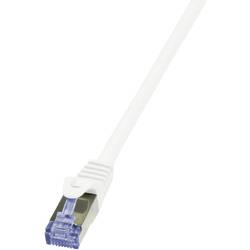LogiLink CQ4051S RJ45 síťové kabely, propojovací kabely CAT 6A S/FTP 2.00 m bílá pozlacené kontakty, samozhášecí, s ochranou 1 ks