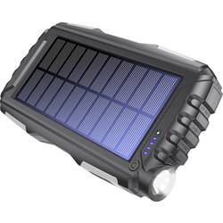 Denver PSO-20010 MK2 solární powerbanka 20000 mAh, USB-C®, antracitová, Kapesní svítilna, Indikátor stavu