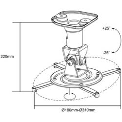 LogiLink BP0003 stropní držák projektoru naklápěcí, otočný vzd. země-strop (max.): 22 cm bílá