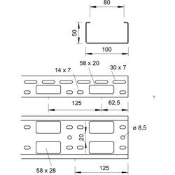 OBO Bettermann 6075231 kabelový žlab (d x š x v) 3 m x 100.00 mm x 50.00 mm 3 m