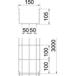 OBO Bettermann 6002404 Mřížkový žlab (d x š x v) 3 m x 150.00 mm x 105.00 mm 3 m