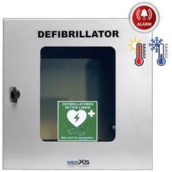 MEDX5 SmartCase SC1230 nástěnná schránka pro defibrilátory DEFI venkovní s alarmem, S osvětlením, S odvětráváním, S ohřevem šedá nerezová ocel