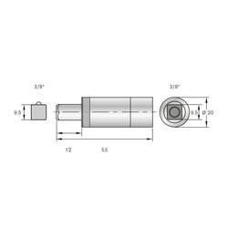 BERNSTEIN Tools for Electronics 4-9610-ETC, momentový adaptér, 3/8 (10 mm), 10.0 Nm (max)