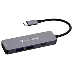 Verbatim 32155 USB Hub USB 3.2 (Gen 1x1) , USB-C™ (USB 3.2 Gen 1), HDMI™, USB 2.0 USB 3.2 Gen1, USB 2.0 5 GBit/s UHD, s hliníkovým krytem černá Essentials