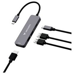 Verbatim 32155 USB Hub USB 3.2 (Gen 1x1) , USB-C™ (USB 3.2 Gen 1), HDMI™, USB 2.0 USB 3.2 Gen1, USB 2.0 5 GBit/s UHD, s hliníkovým krytem černá Essentials