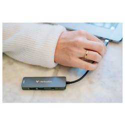 Verbatim 32155 USB Hub USB 3.2 (Gen 1x1) , USB-C™ (USB 3.2 Gen 1), HDMI™, USB 2.0 USB 3.2 Gen1, USB 2.0 5 GBit/s UHD, s hliníkovým krytem černá Essentials