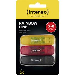 Intenso Rainbow Line USB flash disk Retail 8 GB černá, červená, žlutá 3502463 USB 2.0
