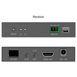 Digitus DS-55350 HDMI™, HDMI® vstup, HDMI® výstup, SFP , Konektor pro síťový adaptér, RS232, microUSB, na sluchátka (jack 3,5 mm) HDMI extender přes optický