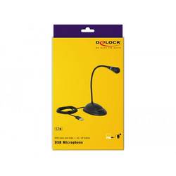 husí krk USB mikrofon Delock 65871 Druh přenosu:USB, kabelový vč. kabelu, stojan