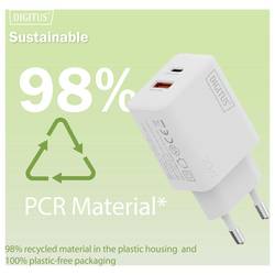 Digitus DA-10300 USB nabíječka, 1x USB A , 1x USB-C®, 20 W, bílá