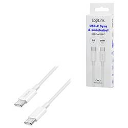 LogiLink Kabel USB-C USB 2.0 USB-C ® zástrčka 1 m bílá CU0341
