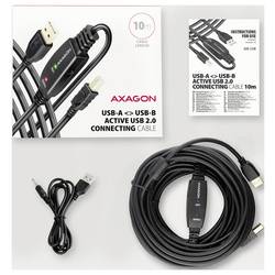 AXAGON USB kabel USB 2.0 10 m černá ADR-210B