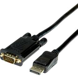 Value DisplayPort / VGA kabelový adaptér Konektor DisplayPort, VGA pólové Zástrčka 2.00 m černá 11.99.5802 s ochranou Kabel DisplayPort