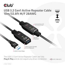 club3D USB kabel USB 3.2 Gen1 konektor rj45 10.00 m černá CAC-1405