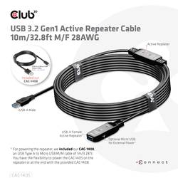 club3D USB kabel USB 3.2 Gen1 konektor rj45 10.00 m černá CAC-1405