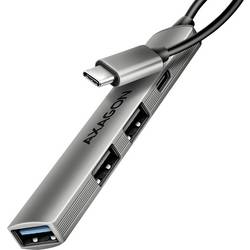 AXAGON HUE-STC USB Hub 4 porty USB-C®, USB-A USB 3.2 Gen1 5 GBit/s s hliníkovým krytem stříbrná