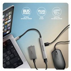 AXAGON HUE-STC USB Hub 4 porty USB-C®, USB-A USB 3.2 Gen1 5 GBit/s s hliníkovým krytem stříbrná